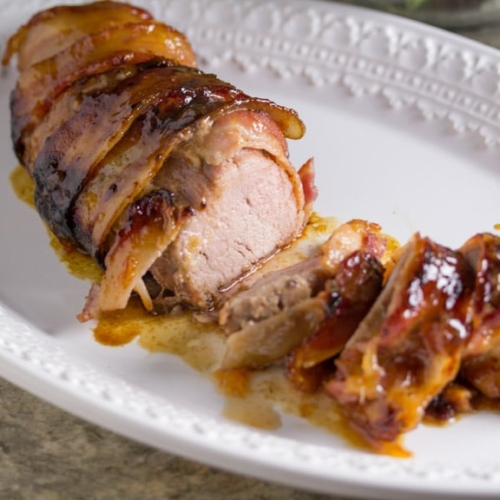 FODMAP IT!™ Bacon Wrapped Pork Loin with Brown Sugar & Marmalade ...