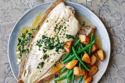 p98 Baked Summer Plaice with herb butter