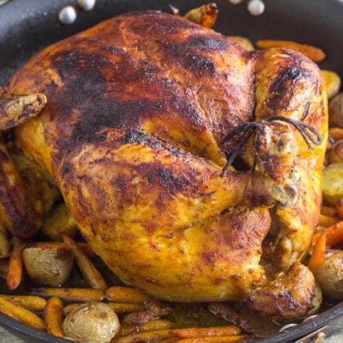 Low FODMAP Whole Roasted Curry Chicken with Carrots & Potatoes - FODMAP ...