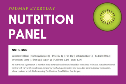 We teach you how to read our nutrition label for our low FODMAP recipes.