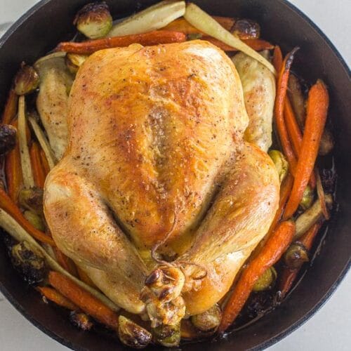 Low FODMAP Whole Roast Chicken & Vegetables - FODMAP Everyday