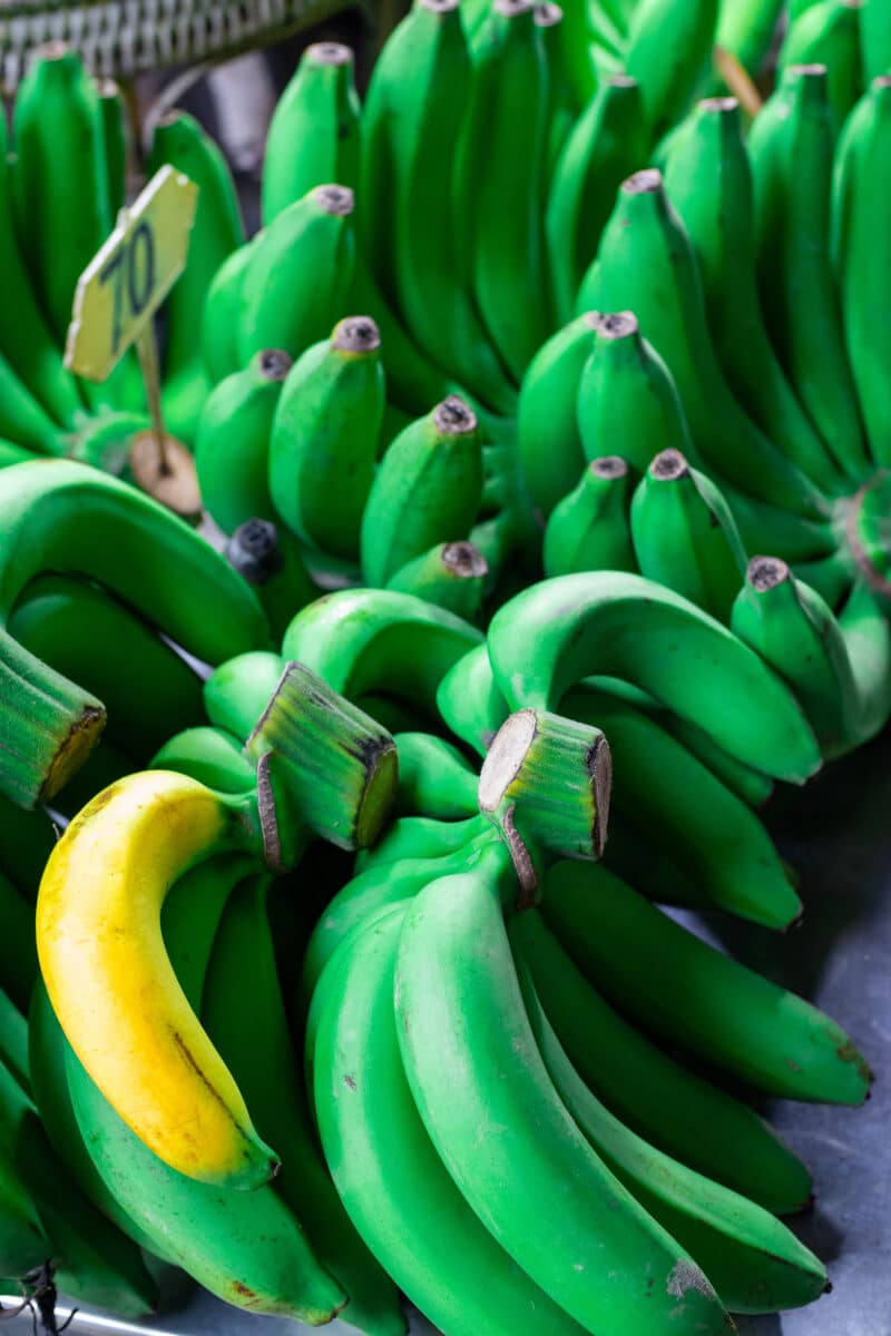 bunch of green bananas