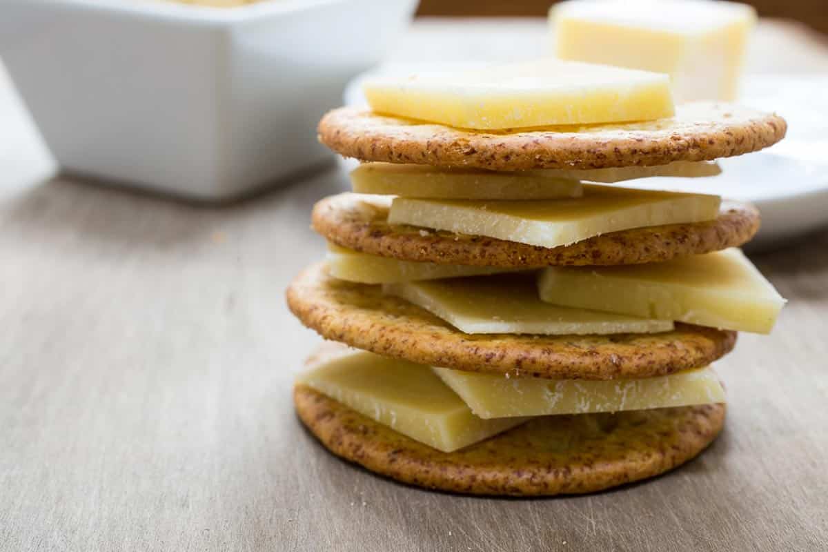 stack of cheese and crackers