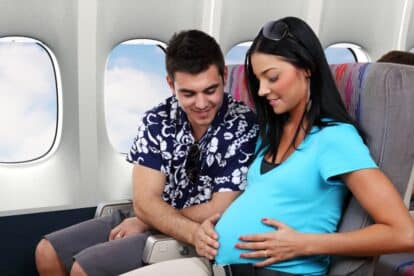 pregnant woman on airplane