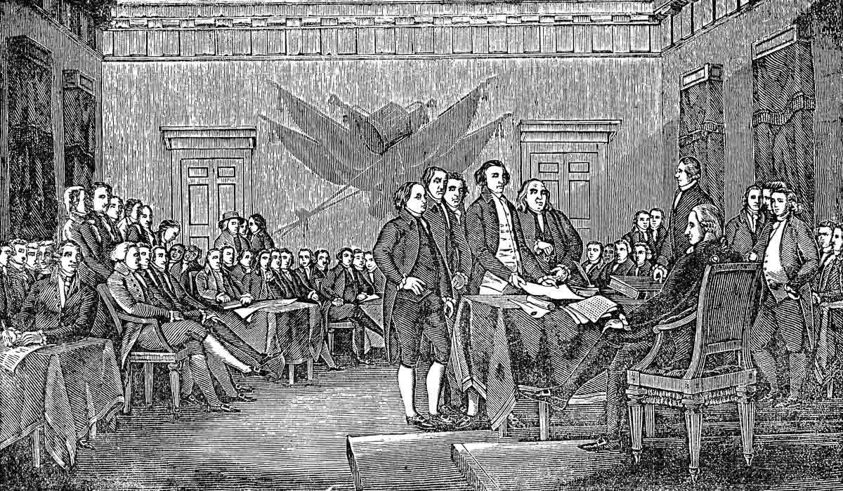 signing declaration of independence.