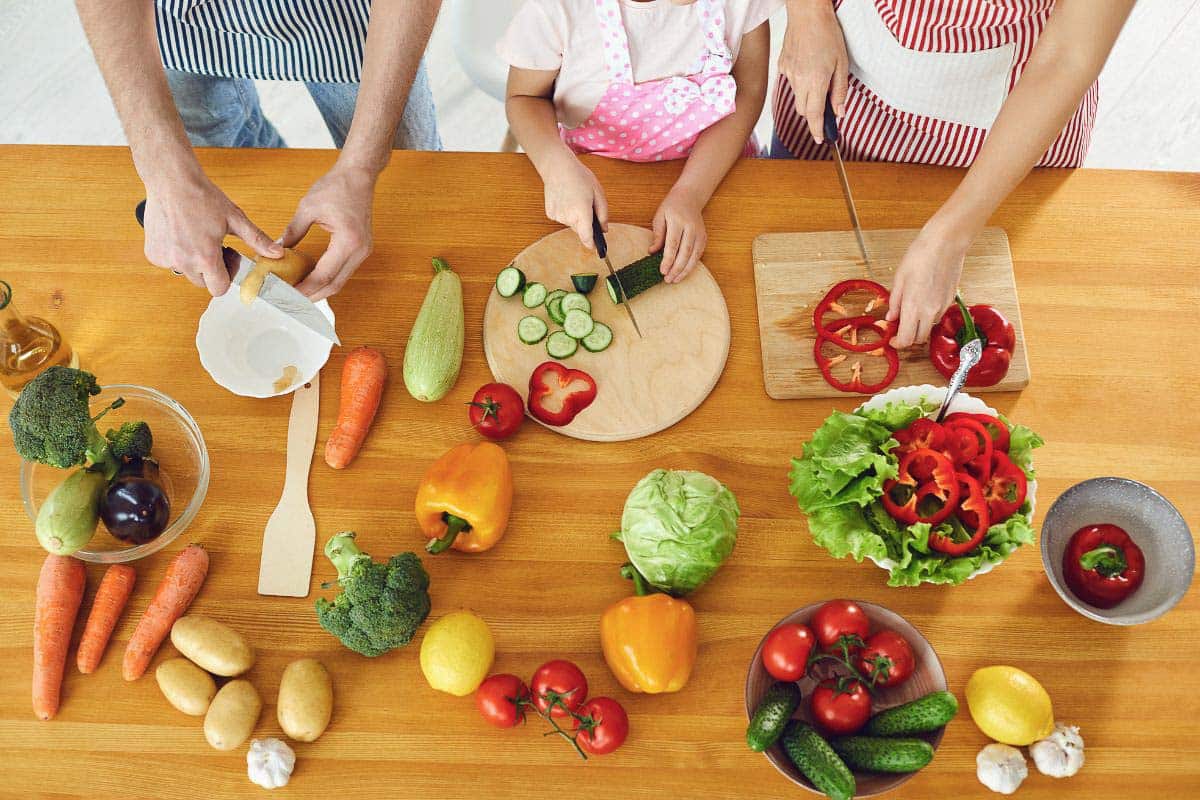 cooking with vegetables.