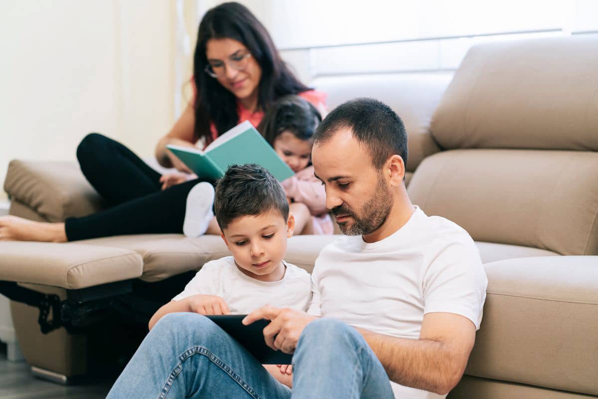 parents talking to kids.