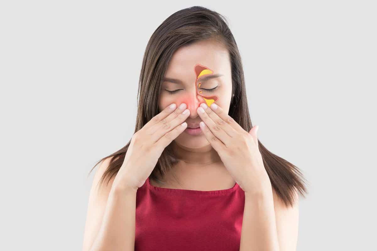 woman with sinus issues.