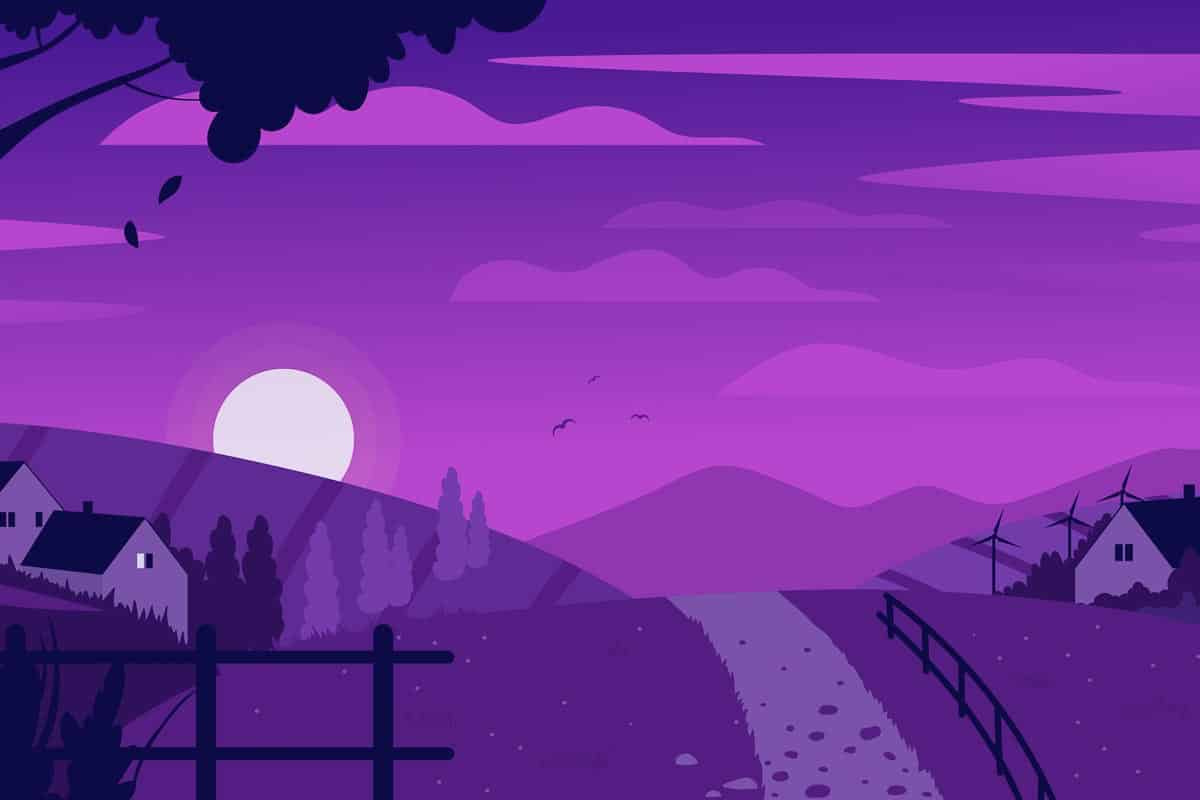 Purple scenery vector.