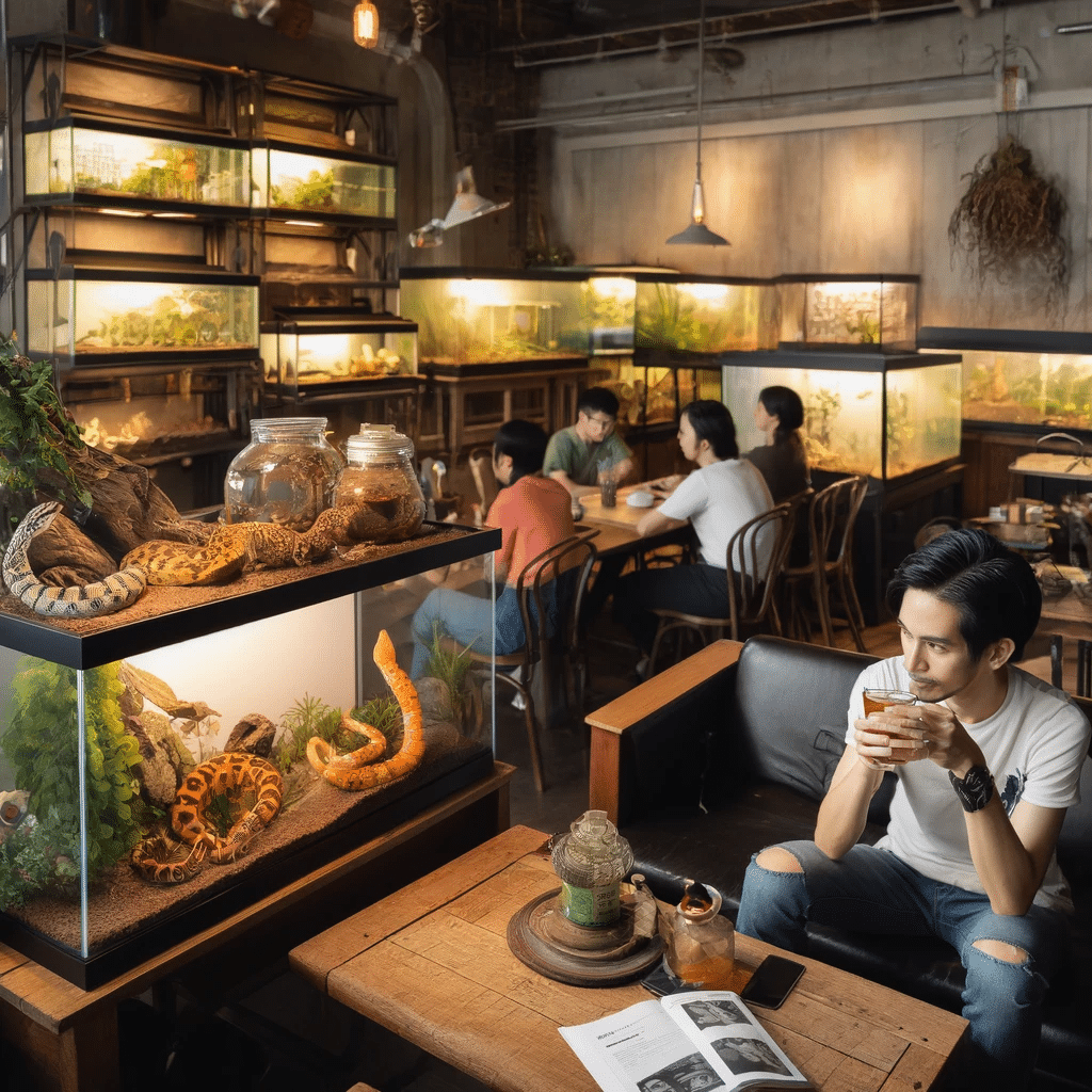 DALL·E - reptile cafe