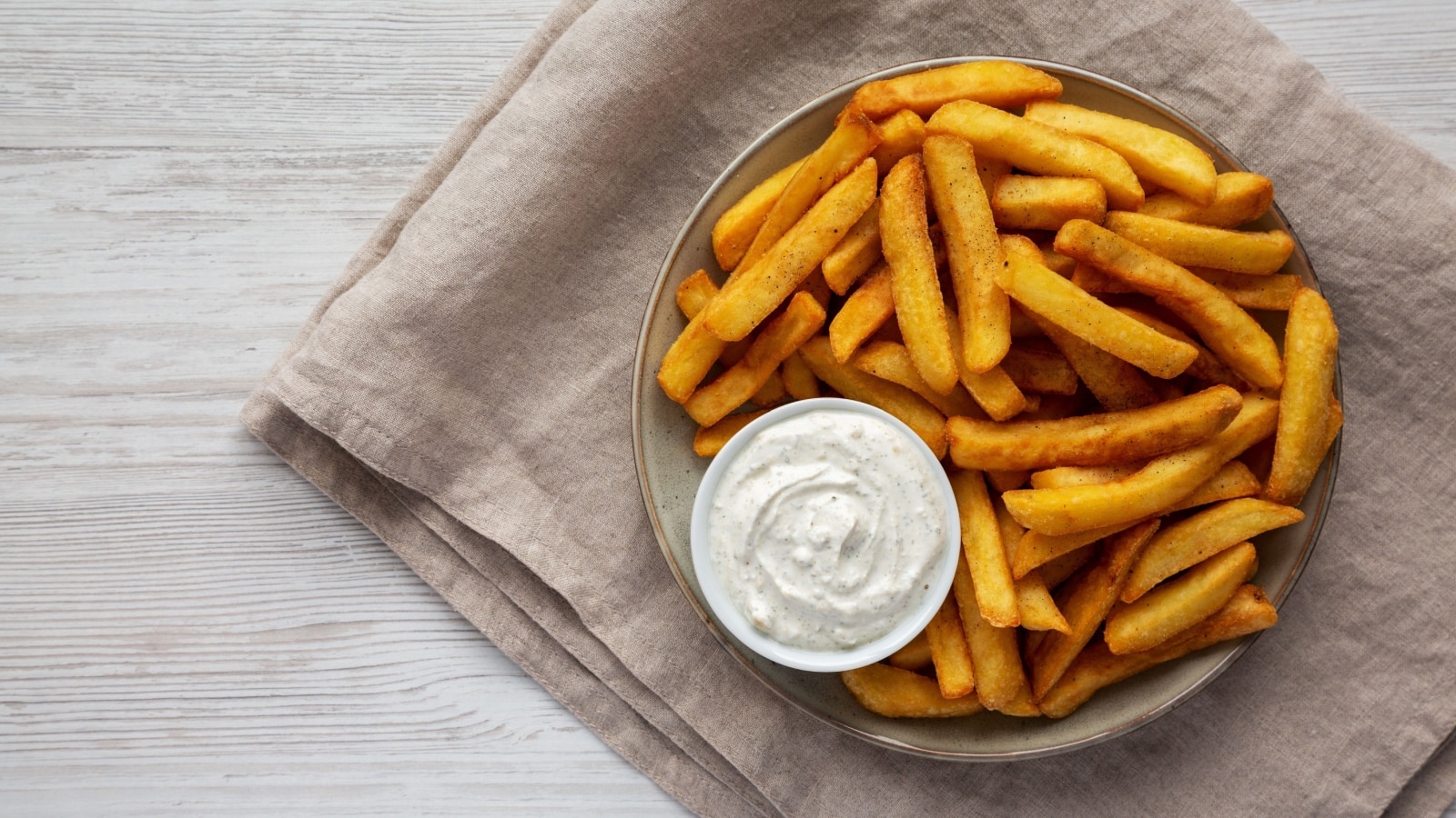 Fries with Ranch. Dressing.