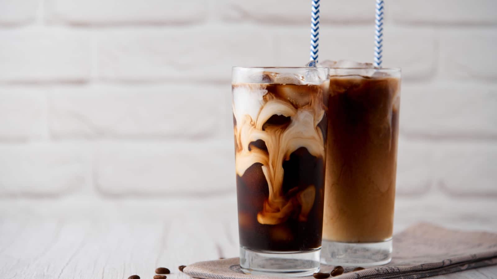 Iced coffee in glasses.