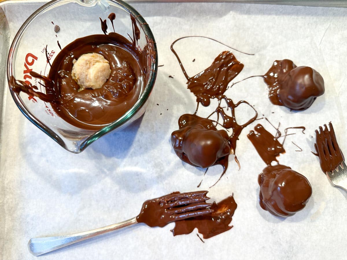 low FODMAP bites, dipped in chocolate.