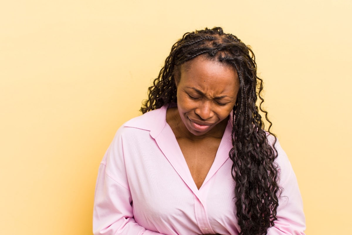 Anxiety. Anxious woman in pain. 