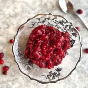 Low FODMAP Cranberry Walnut Chutney.