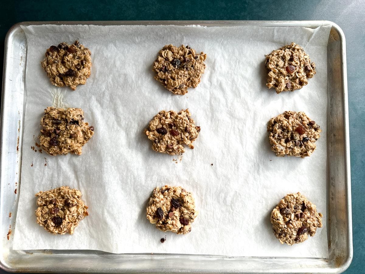 baked cookies on pan.