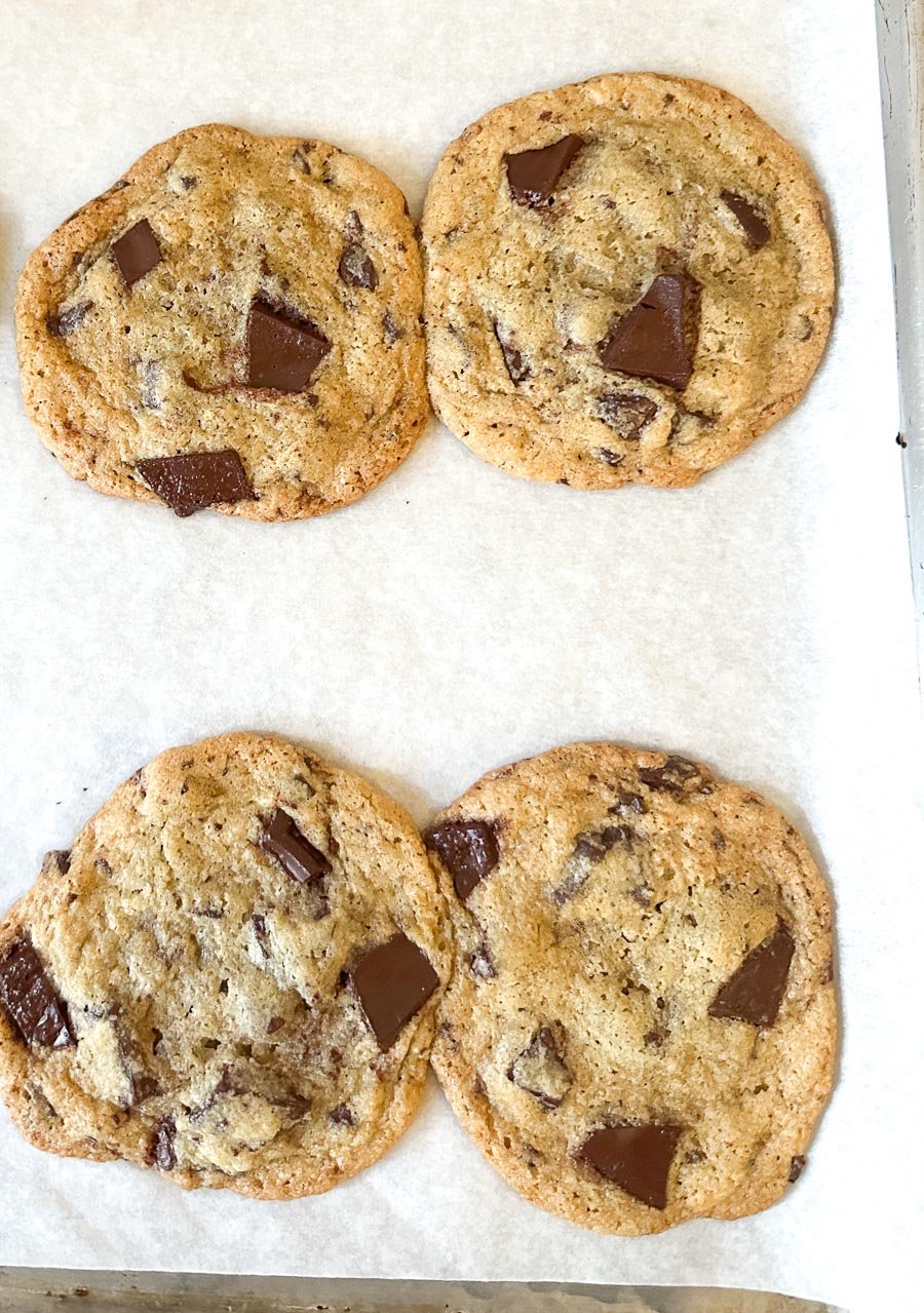 cookies on pans touching.