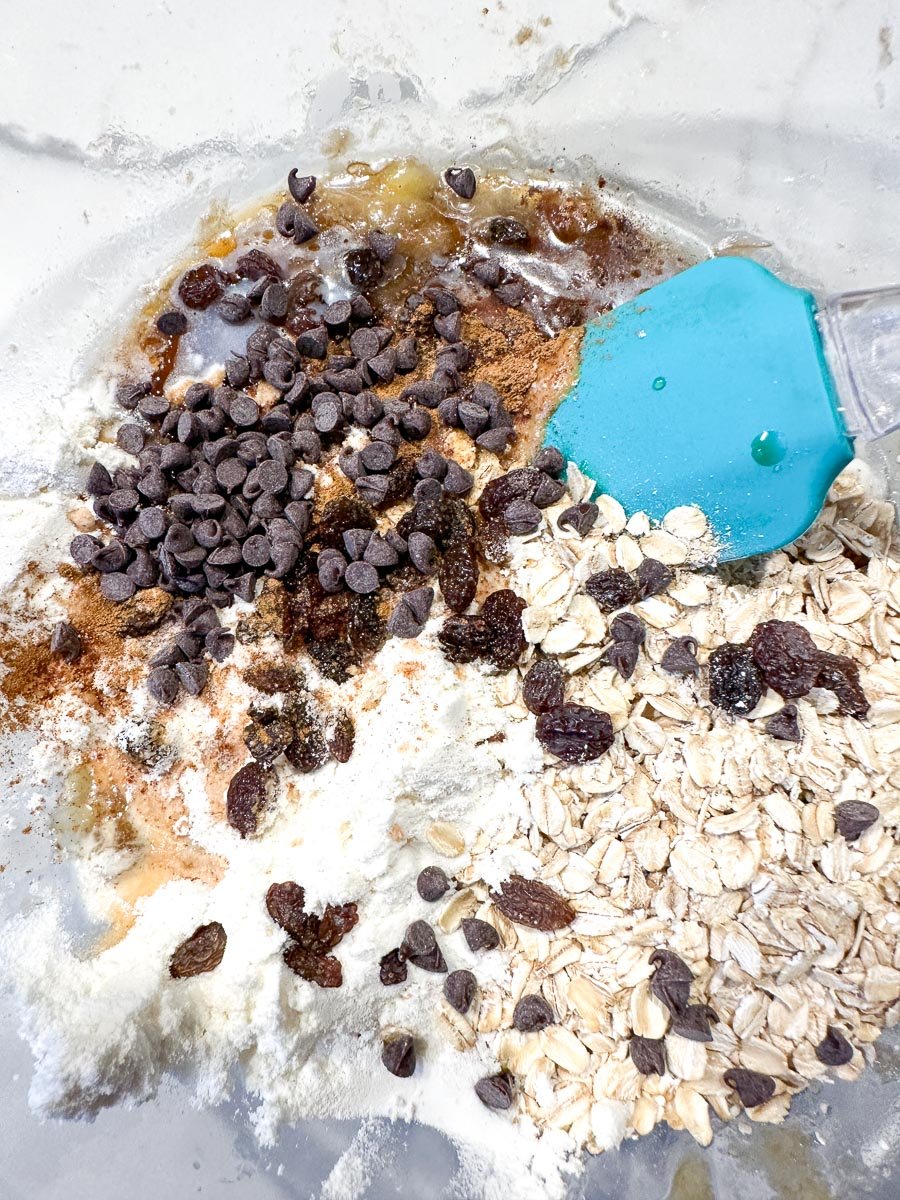 high protein cookies being made.